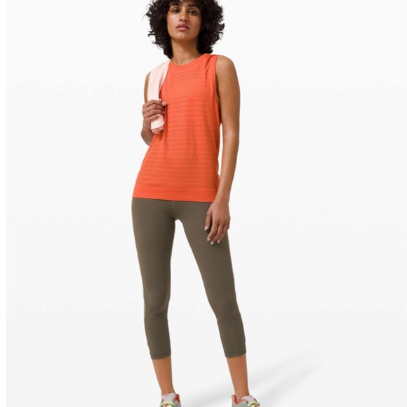 Lululemon Pace Rival High-Rise Crop 22" Dark Olive - Picture 1 of 7
